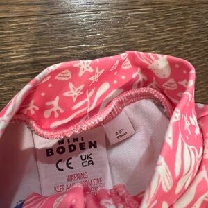 Mini Boden Pink and White Patterned Top